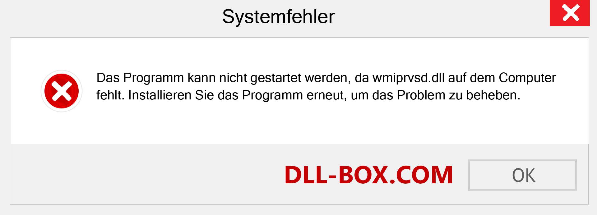 wmiprvsd.dll-Datei fehlt?. Download für Windows 7, 8, 10 - Fix wmiprvsd dll Missing Error unter Windows, Fotos, Bildern